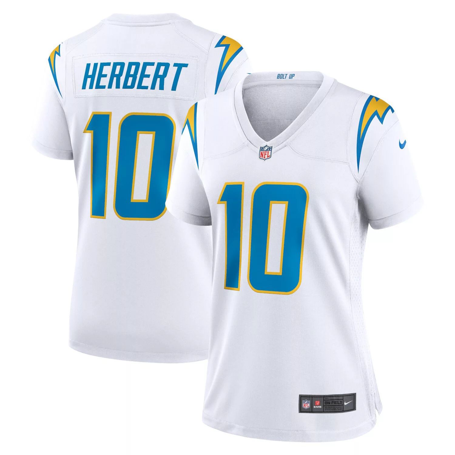 

Женское белое игровое джерси Nike Justin Herbert Los Angeles Chargers Nike, Белый