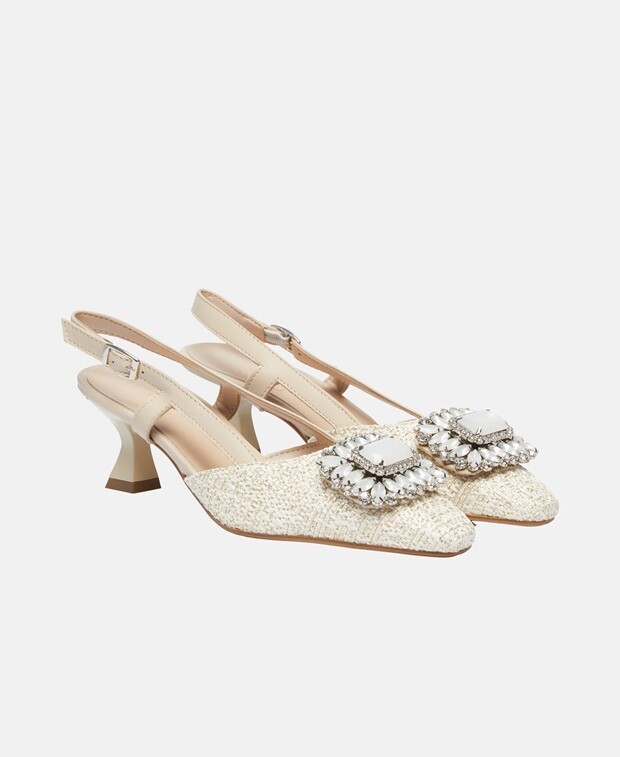 

Туфли-лодочки с ремешком на пятке Emilio Sarto, цвет Wool White