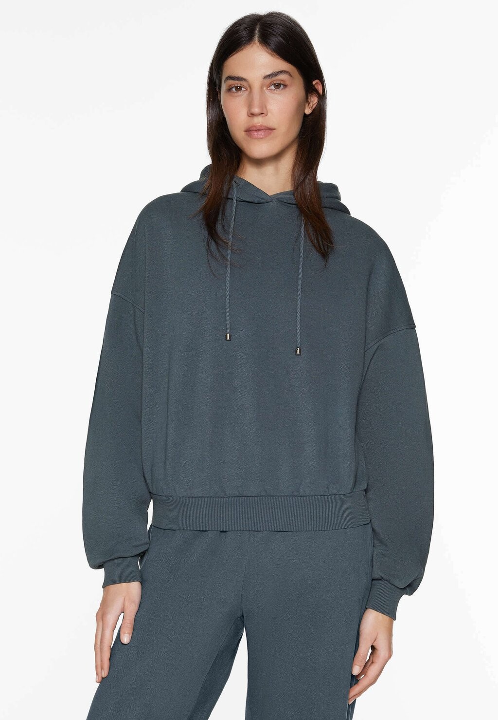 

Толстовка WASHED CROP WITH WARM INTERIOR OYSHO, цвет grey