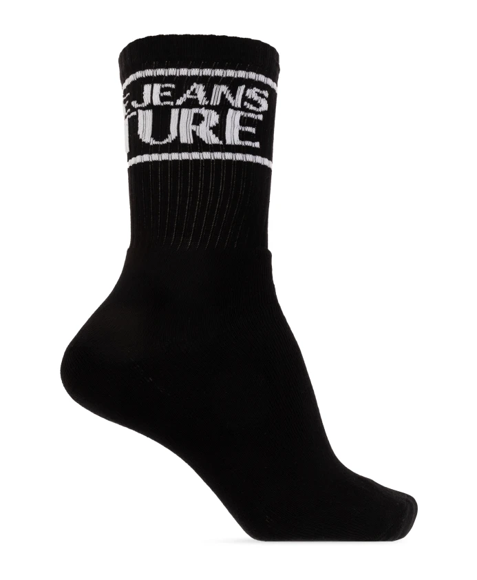 

Носки с логотипом Versace Jeans Couture, черный