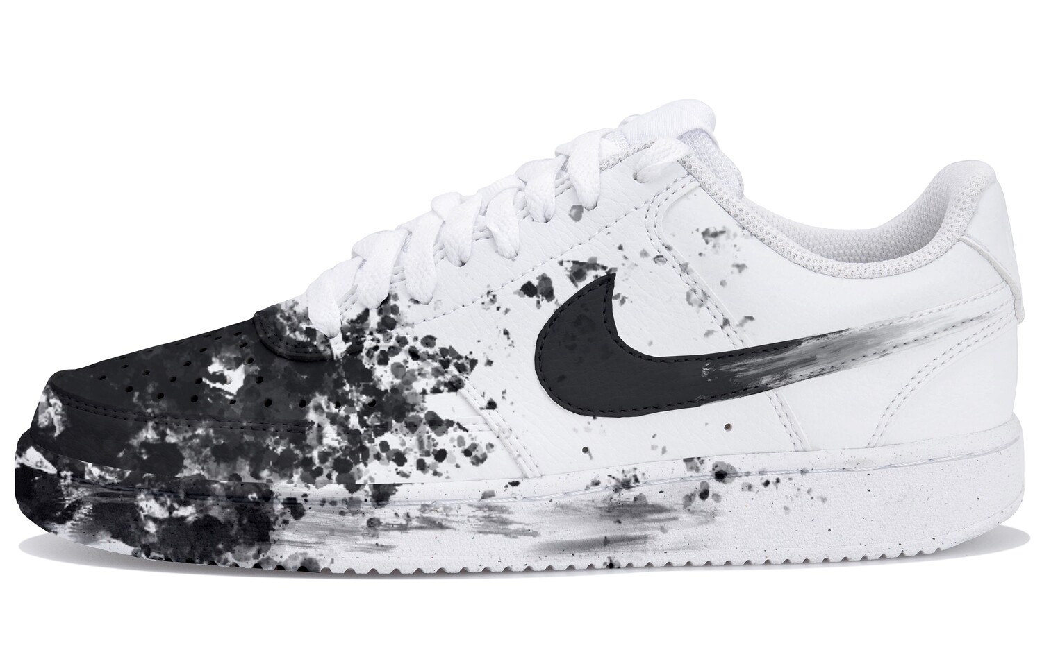 

Кроссовки Nike Court Vision 1 Skateboarding Shoes Women's Low-top Black/white, черный/белый
