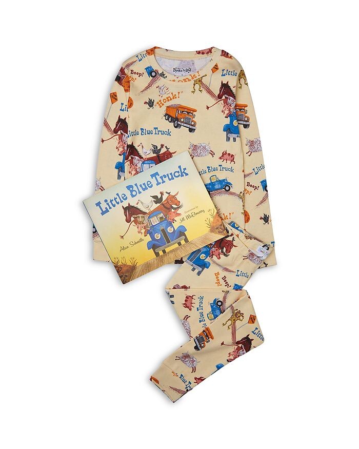 

Хлопковая пижама-грузовик Hatley Little Blue для мальчиков и набор книг - Little Kid, желтый