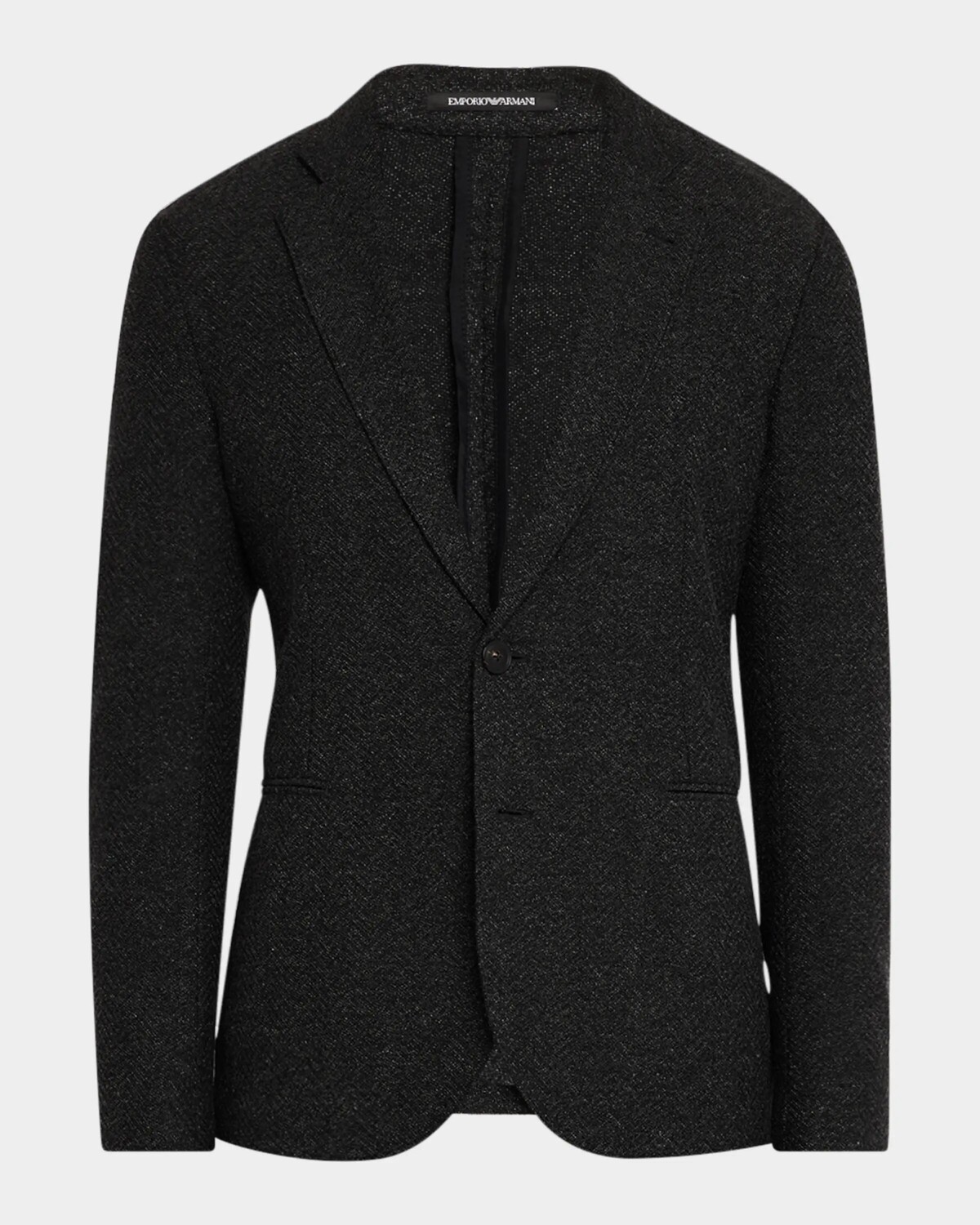 

Мужской пиджак из мулине с шевроном из джерси Emporio Armani, черный