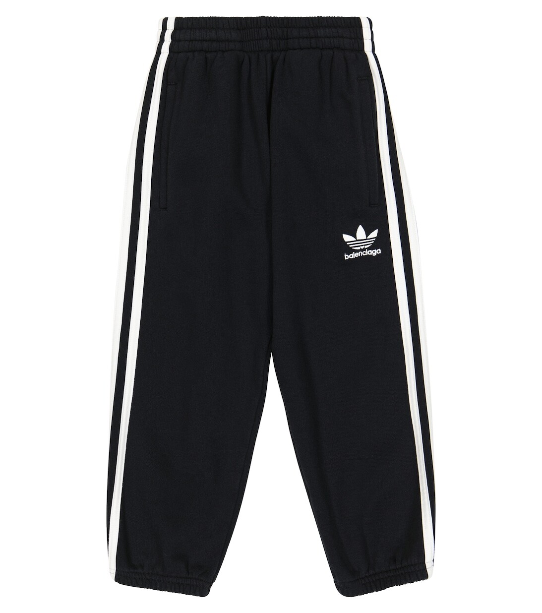 

Хлопковые спортивные брюки с логотипом из коллаборации с Adidas Balenciaga Kids, черный