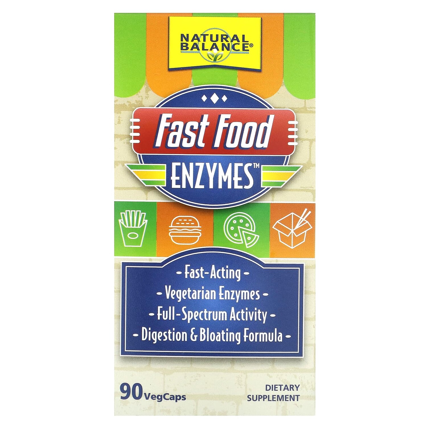 

Ферменты для быстрого приготовления, 90 вегетарианских капсул, Natural Balance