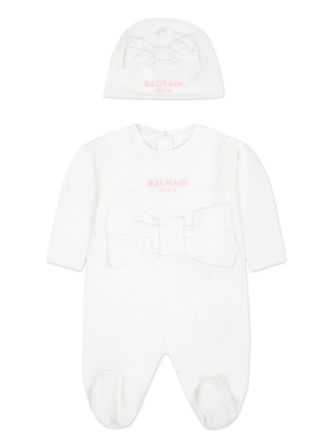 

Комплект для новорожденного с вышитым логотипом Balmain Kids, белый