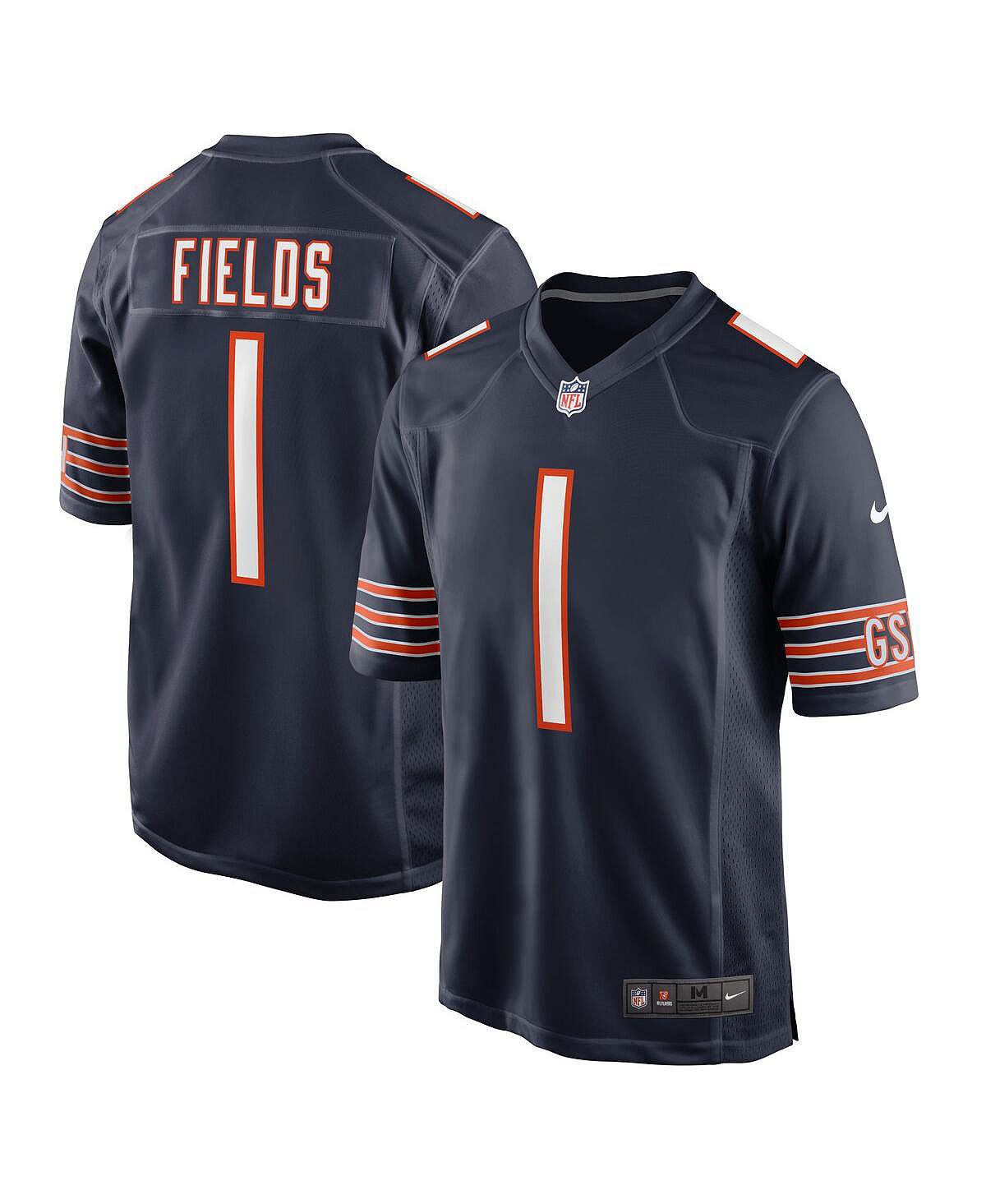 

Мужское темно-синее игровое джерси Justin Fields Chicago Bears Player Game Nike, Синий