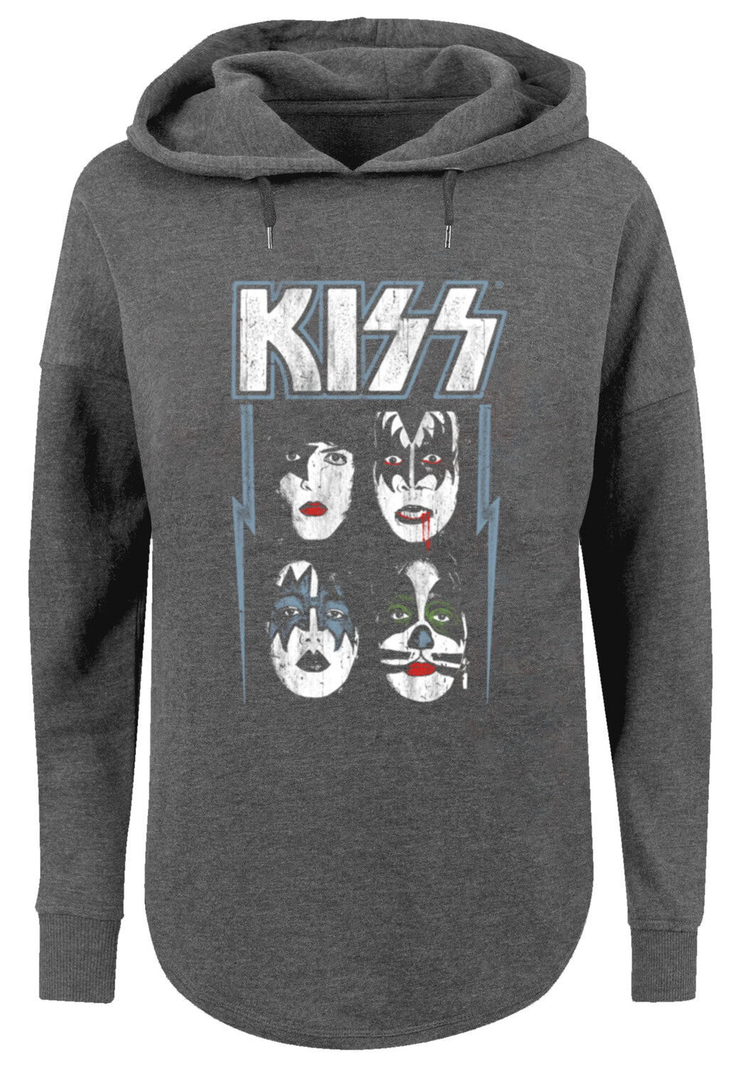 

Толстовка F4NT4STIC Oversized Hoodie Kiss Rock Music Band Made For Lovin' You, цвет charcoal