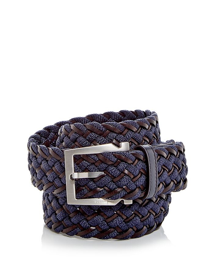 

Мужской тканый ремень Ferragamo Nastroный, синий