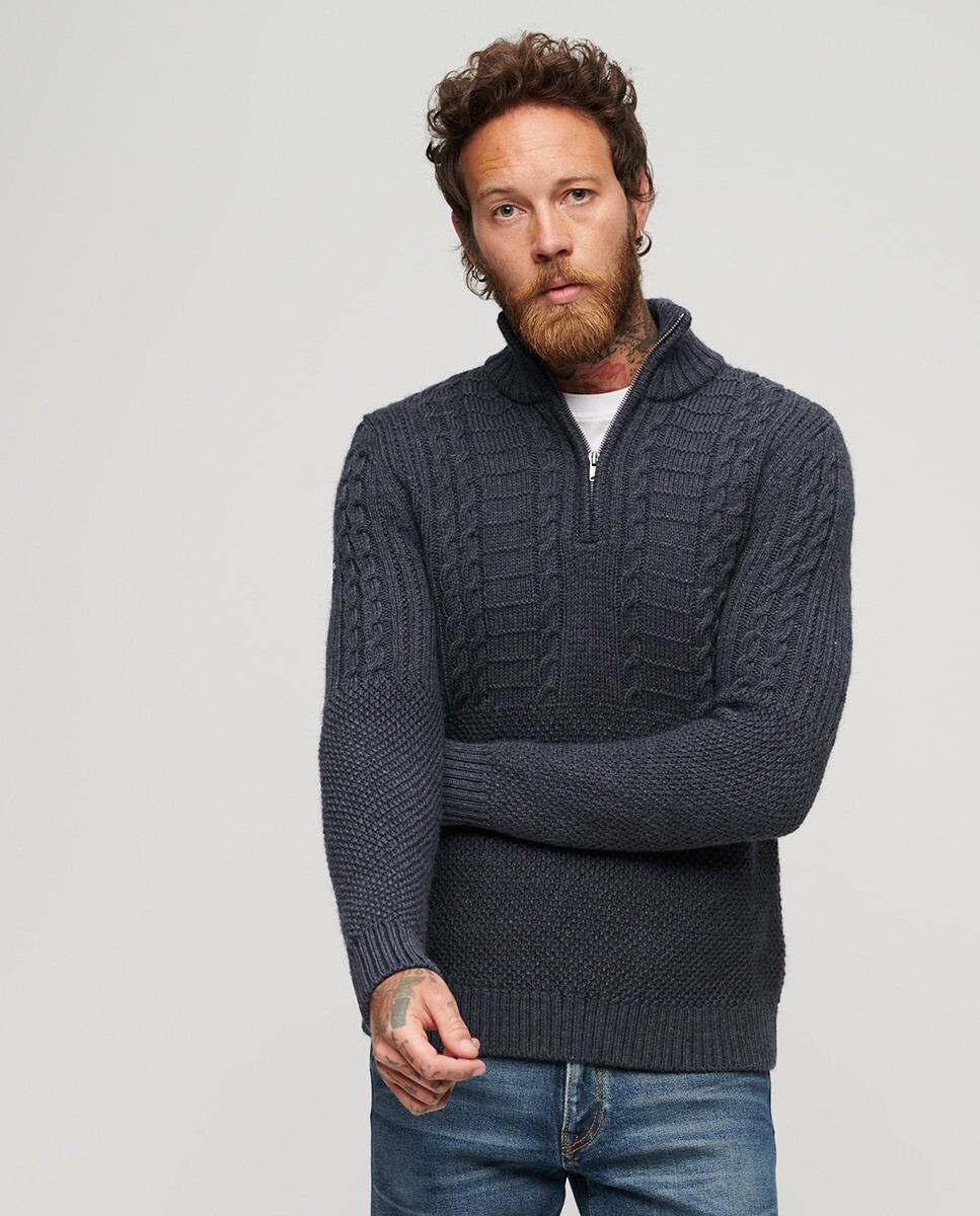 

Винтажный свитер с воротником Jacob Baker Superdry, синий