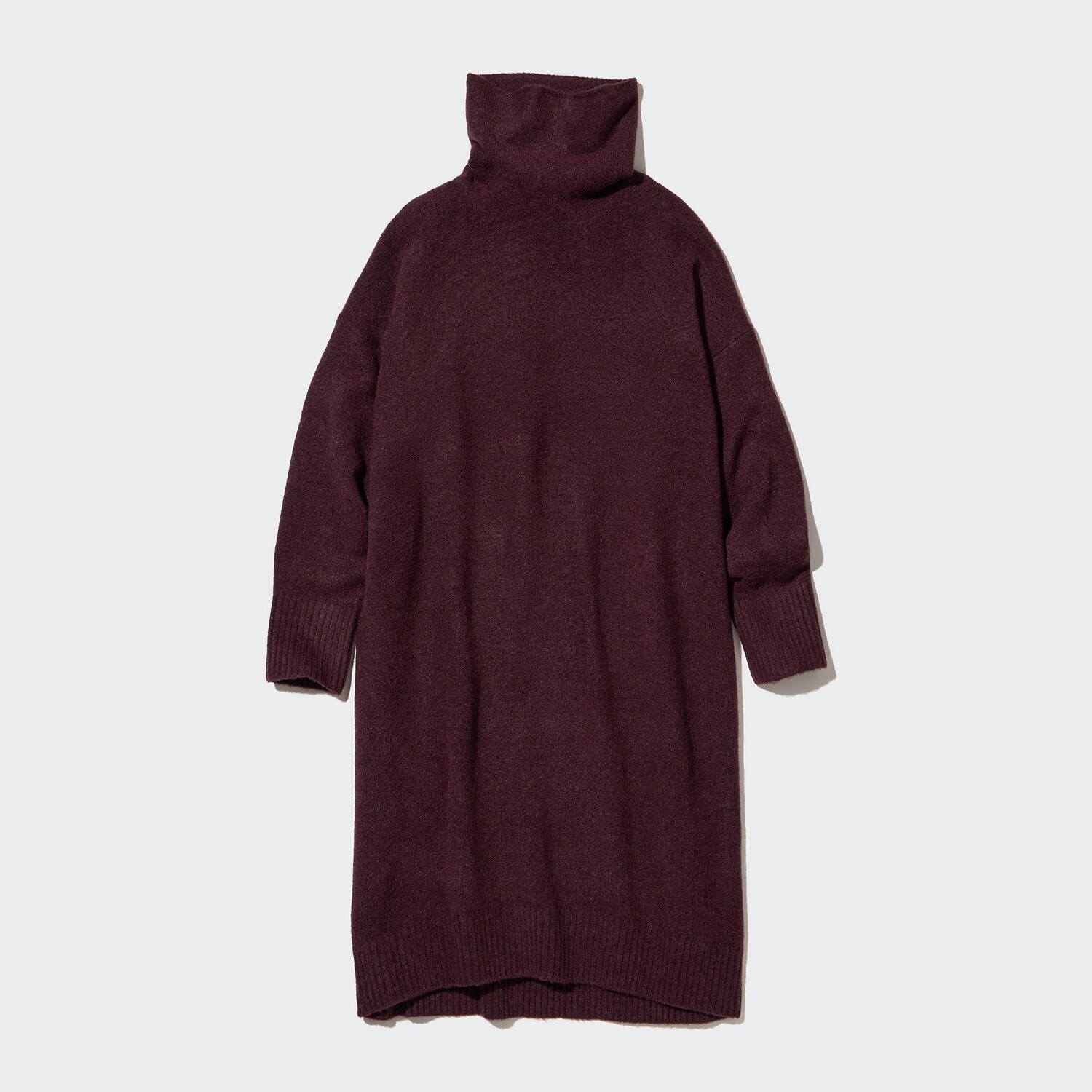 

Платье Uniqlo из пряжи суфле с длинными рукавами, винный