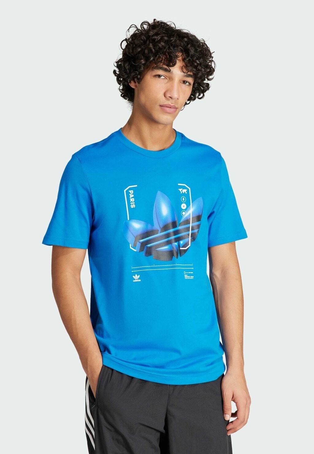 

Футболка с принтом Paris Graphic adidas Originals, цвет blue bird