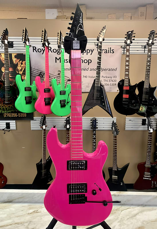 Электрогитара Dean Custom Zone Electric Guitar Flourescent Pink