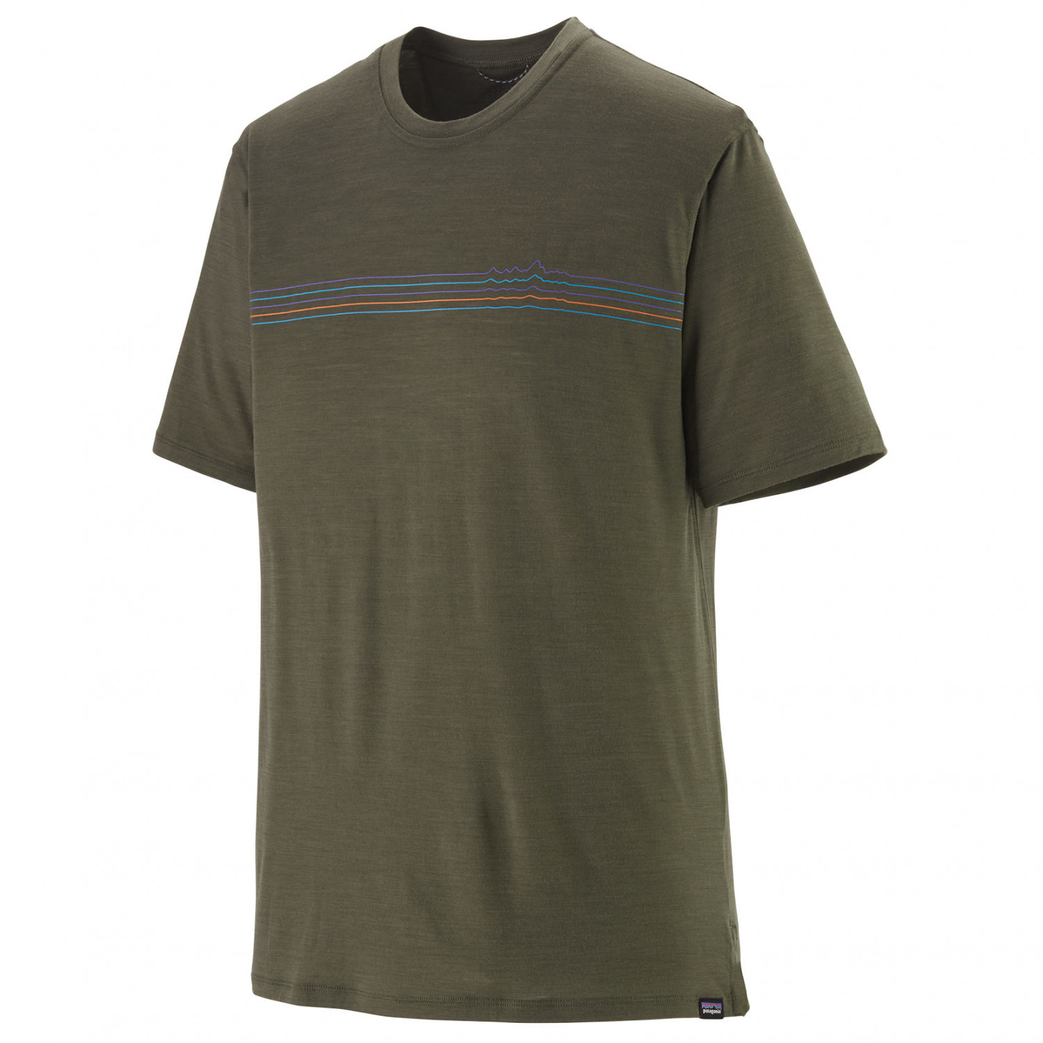 Рубашка из мериноса Patagonia Cap Cool Merino Graphic Shirt, цвет Fitz Roy Fader/Basin Green