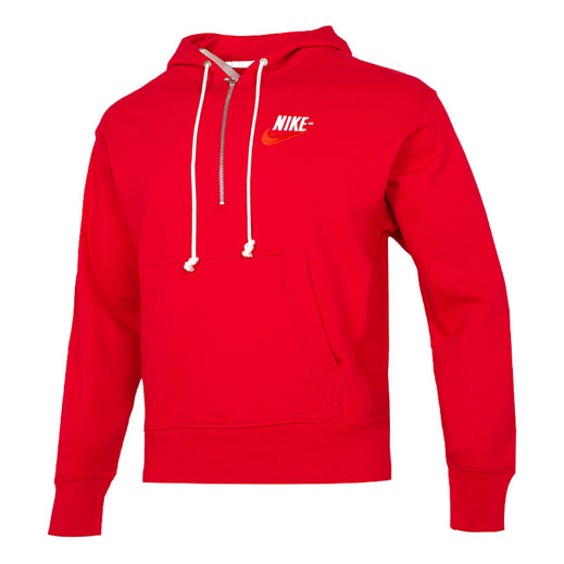 Толстовка Men's Nike Embroidered Logo Half Zipper Hooded Knit Pullover Red, красный