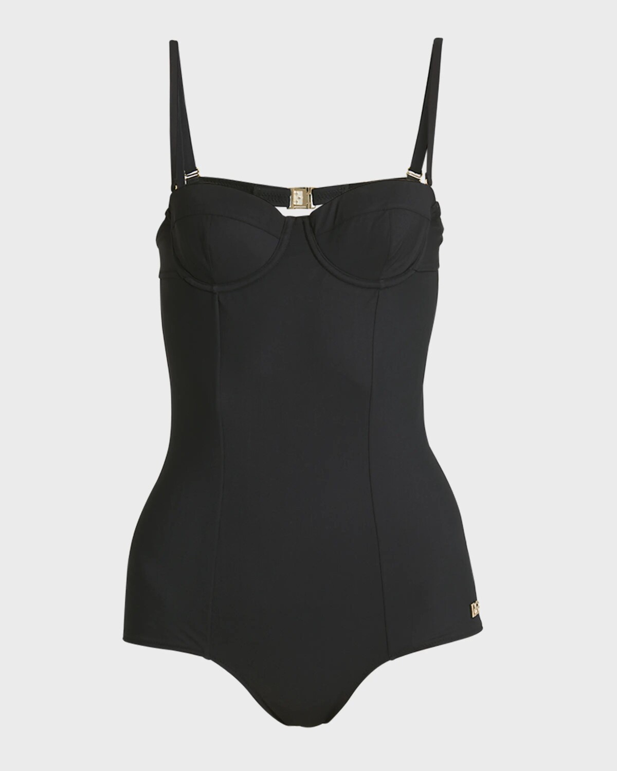 

Однотонный цельный купальник-балконет Dolce&Gabbana, черный
