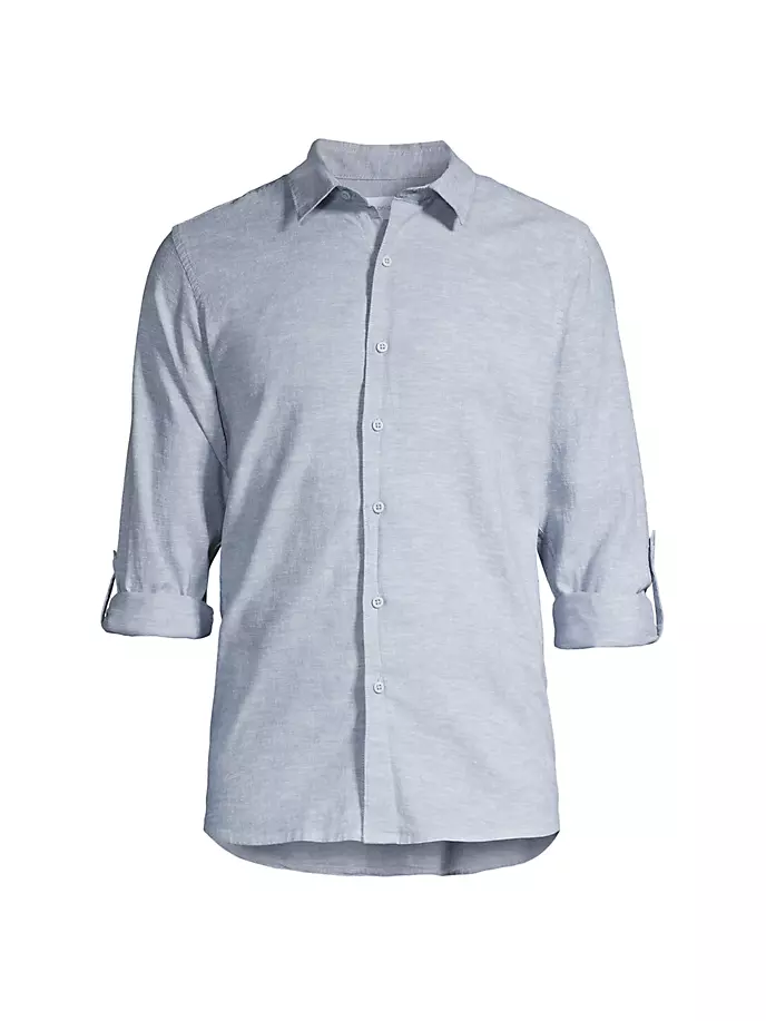 

Льняная рубашка из шамбре Onia, цвет steel chambray