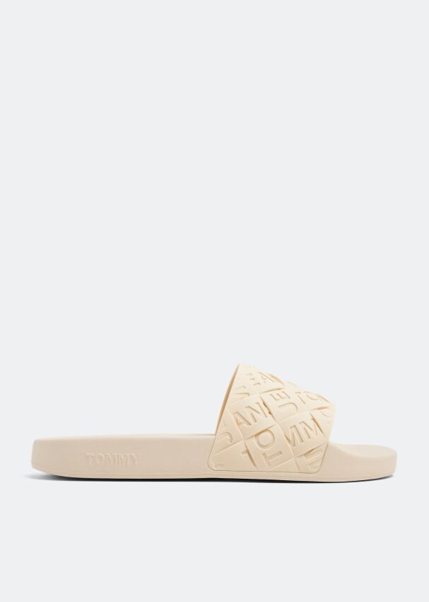 

Шлепанцы Tommy Hilfiger Woven Logo Pool, бежевый