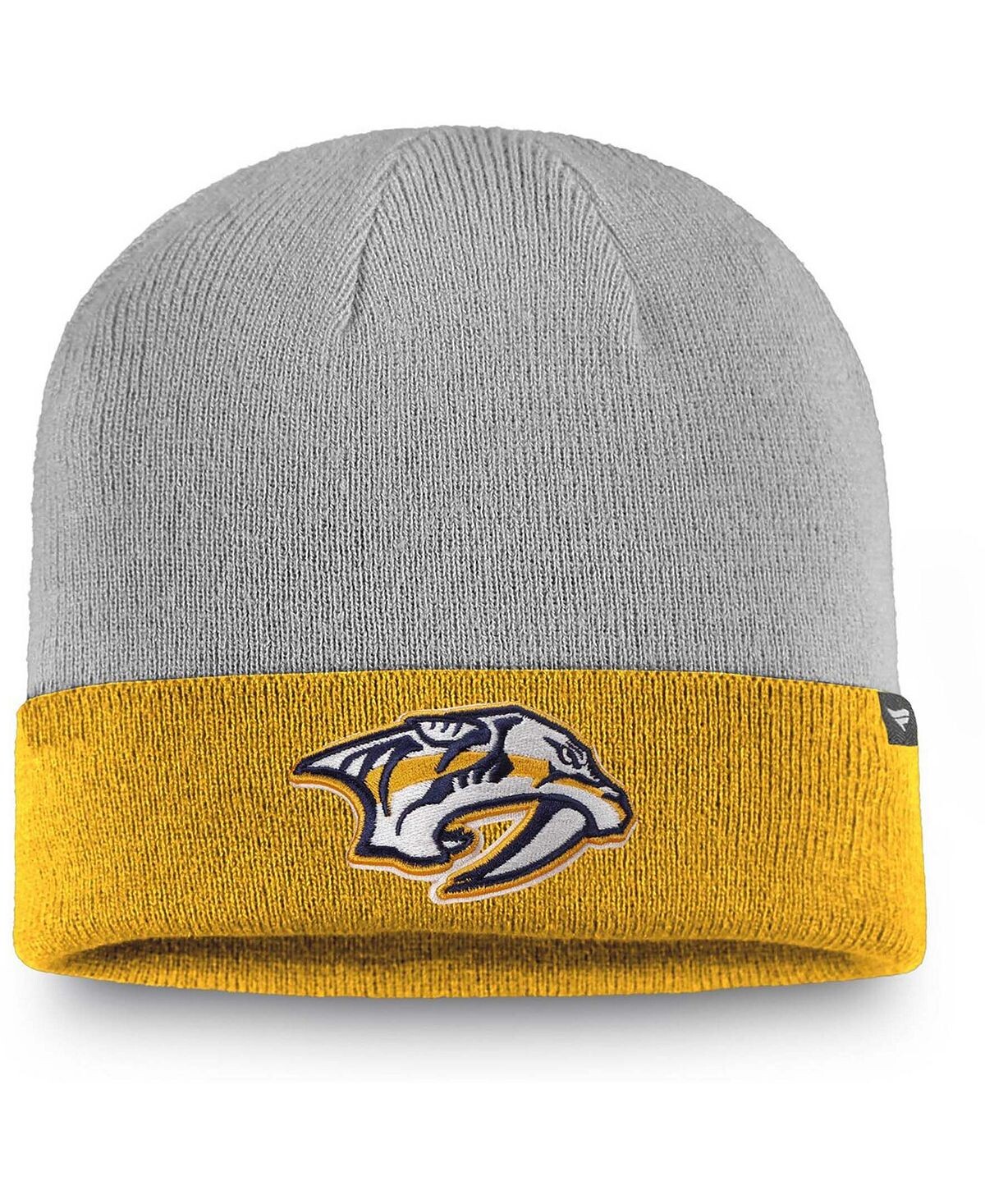 

Мужская серая золотистая вязаная шапка с манжетами Nashville Predators Fanatics