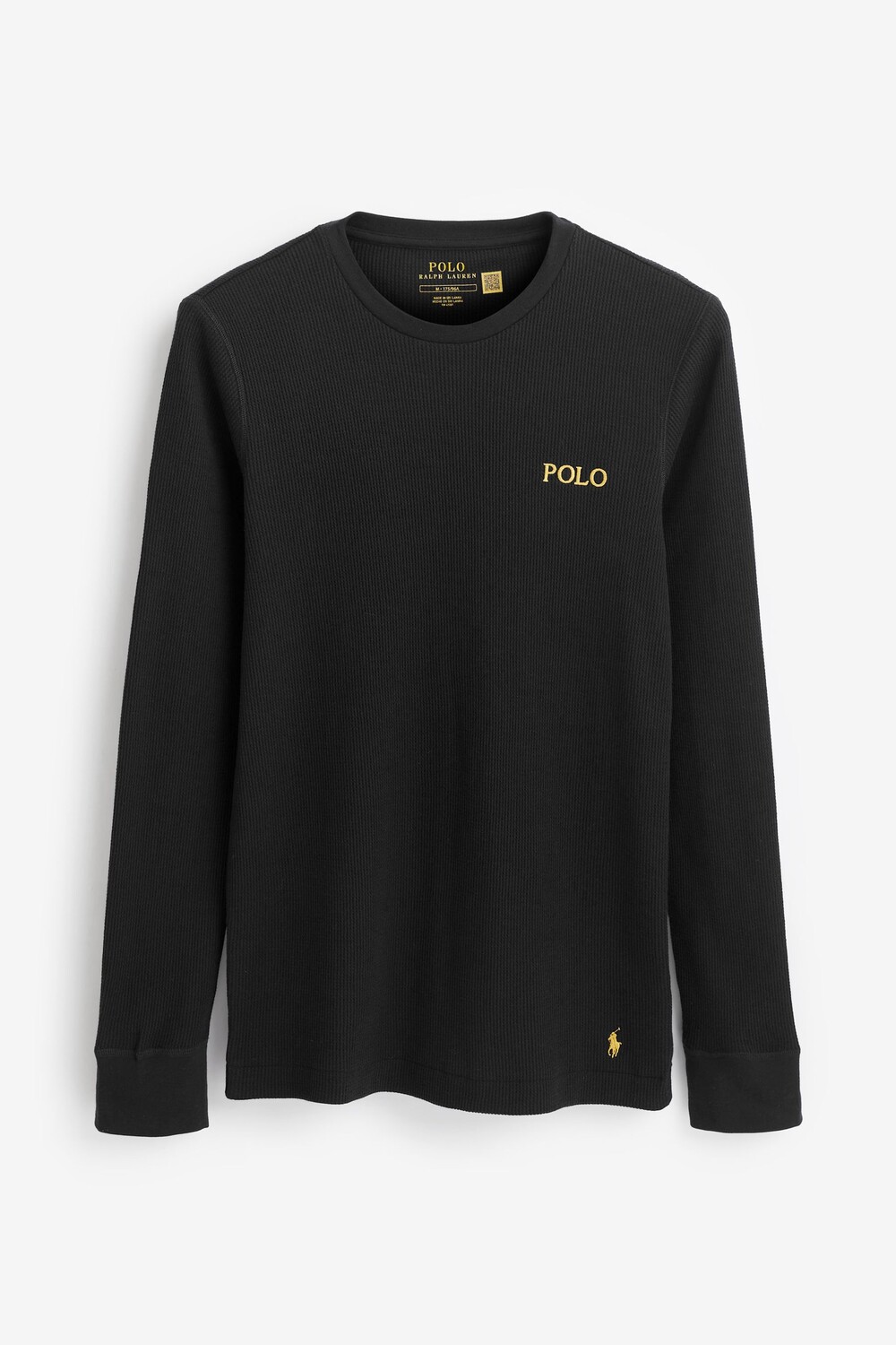 

Футболка с длинными вафельными рукавами Polo Ralph Lauren, черный