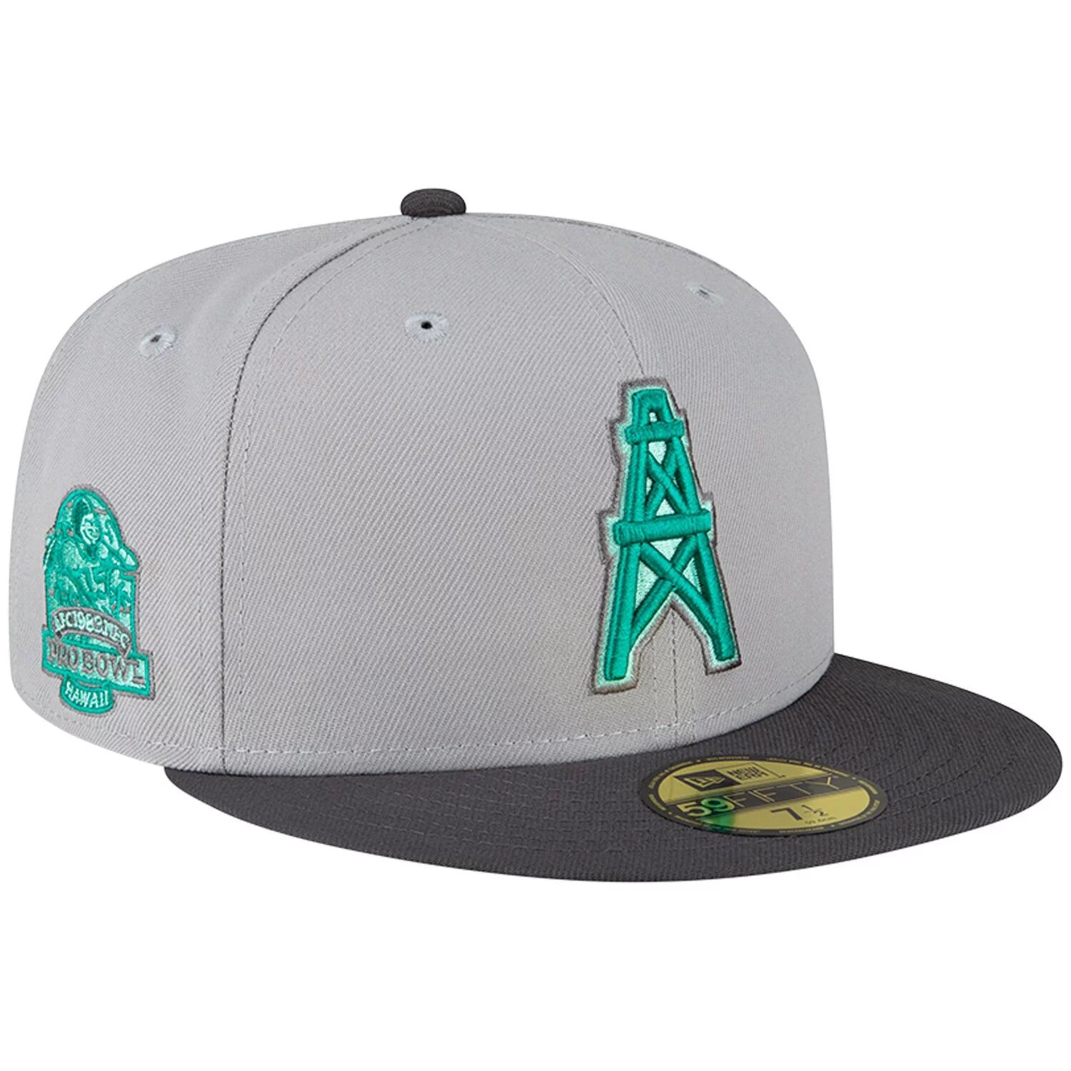 

Мужская облегающая шляпа New Era Grey/Graphite Houston Oilers Aqua Pop 59FIFTY