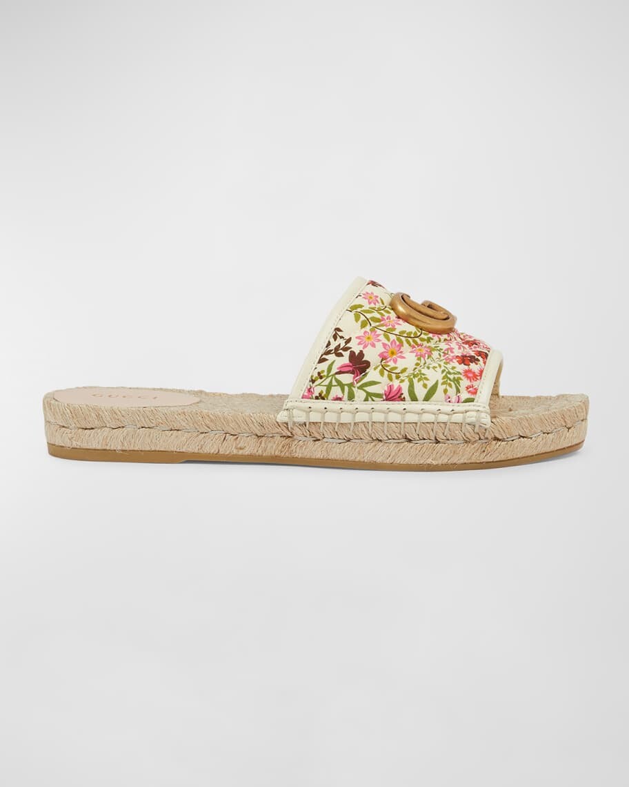 

Эспадрильи с цветочным принтом Pilar GG Gucci