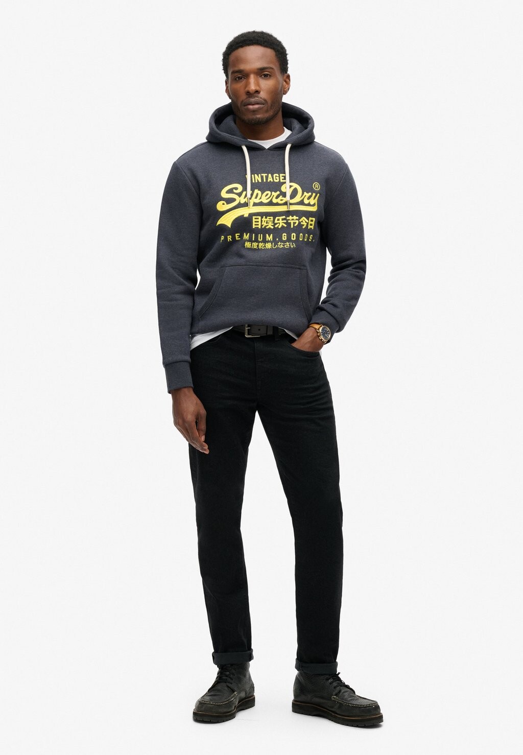 

Толстовка с капюшоном Superdry, сине-серый