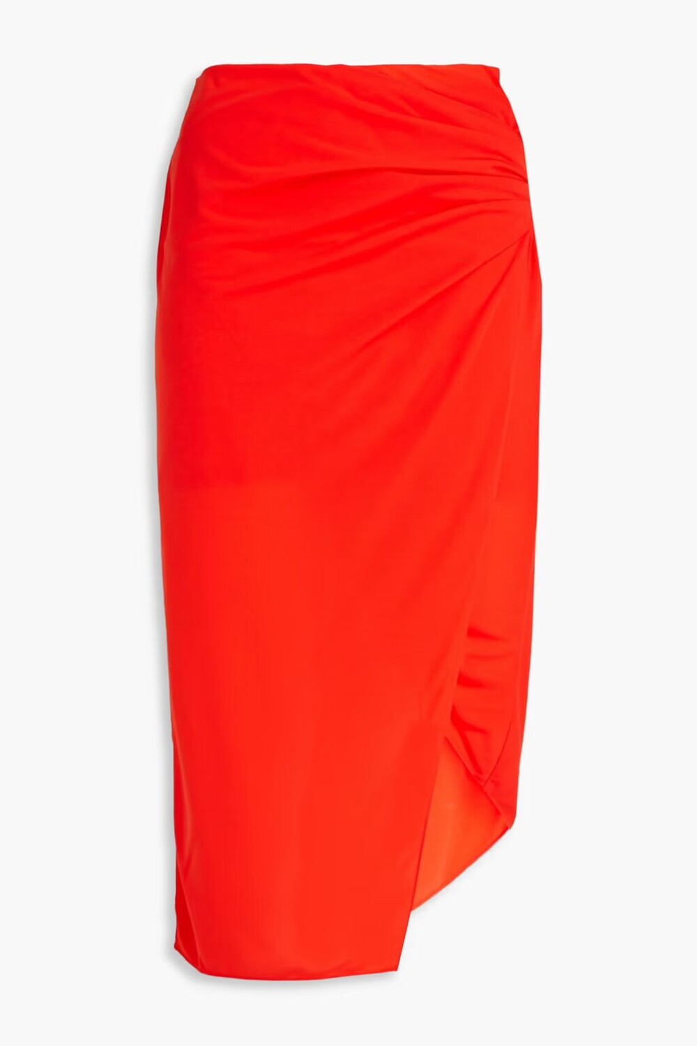 

Мини-юбка из крепа с запахом Helmut Lang, цвет Tomato red