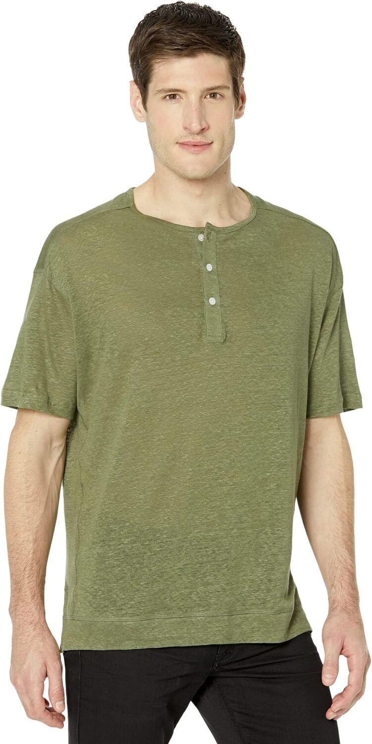 

Хенли из льна с коротким рукавом Good Man Brand, цвет Clover