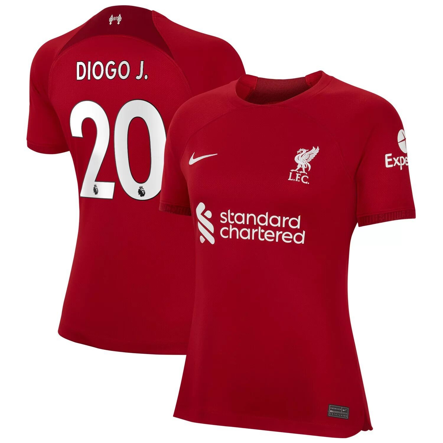 

Женское джерси Nike Diogo Jota Red Liverpool 2022/23 Home Breathe Stadium Replica Player Nike