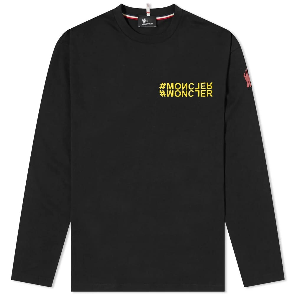 

Moncler Grenoble Футболка с длинным рукавом и хэштегом с логотипом, черный