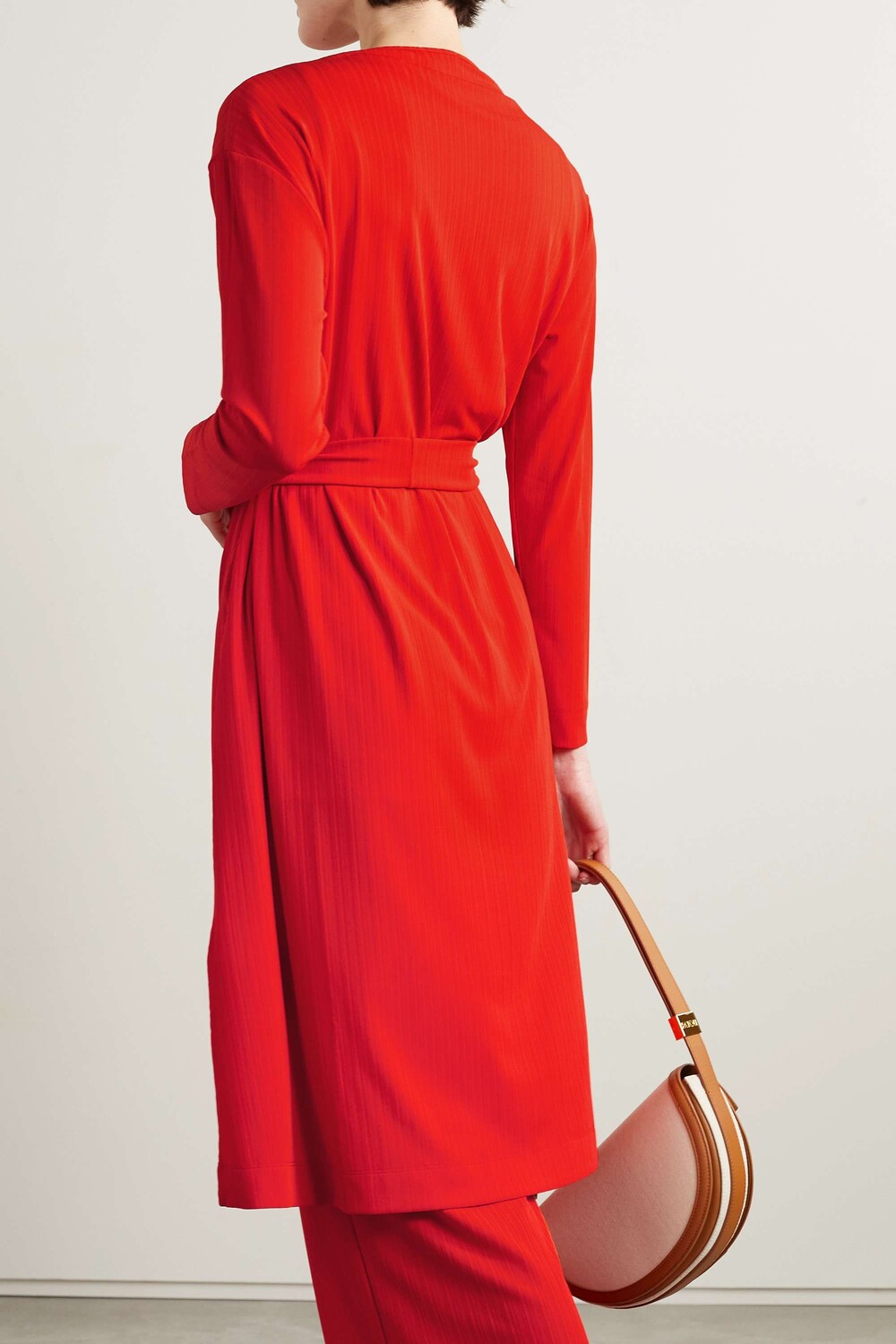 

MAX MARA кардиган в рубчик с поясом и поясом, апельсин, Оранжевый