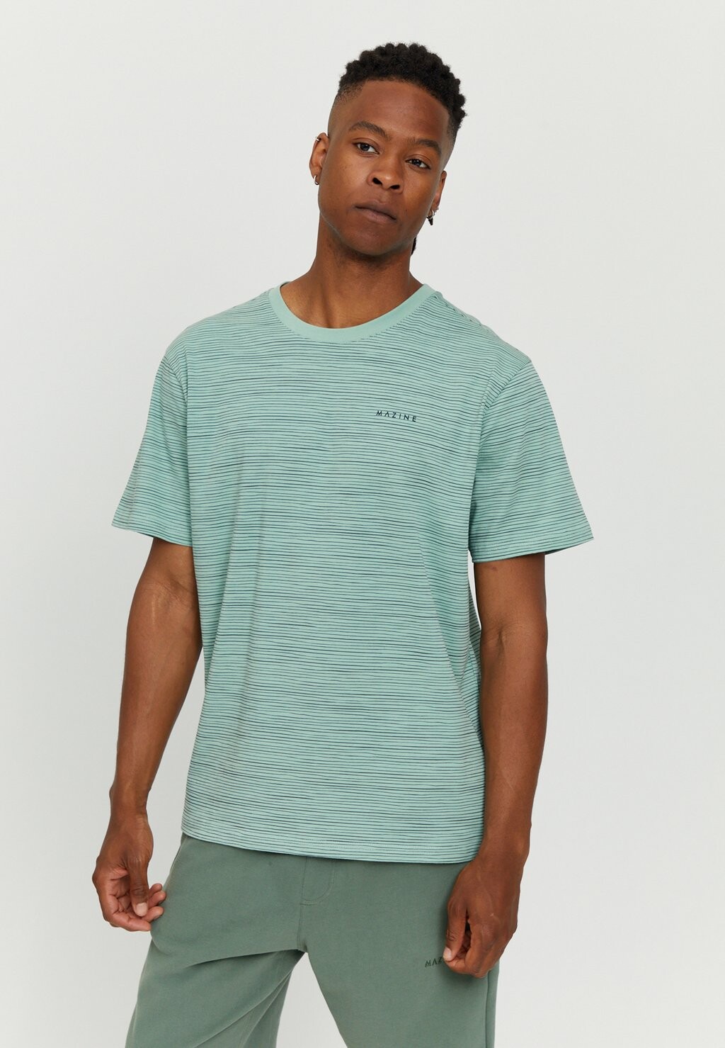 

Футболка с принтом KEITH STRIPED Mazine, цвет green night blue