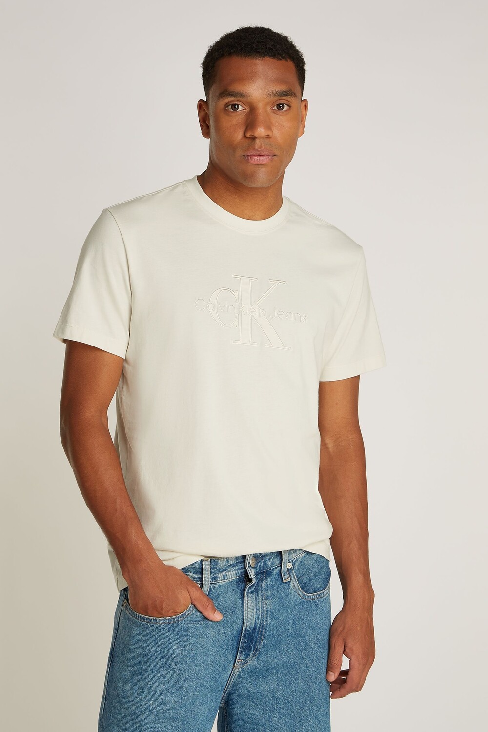

100% хлопок футболка Calvin Klein Jeans, белый