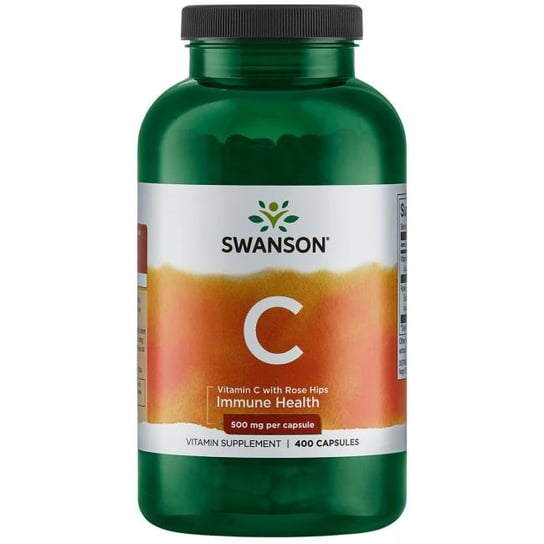 Swanson, Витамин С 500 мг с шиповником, пищевая добавка, 400 капсул swanson витамин c с шиповником 90 капсул