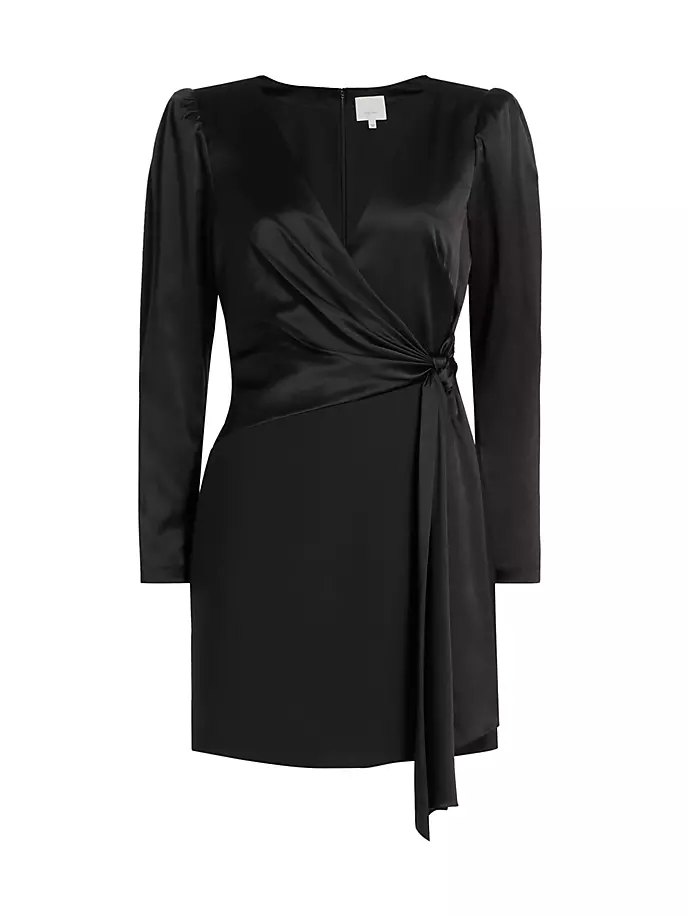 Атласное мини-платье Layne с запахом Cinq À Sept, черный