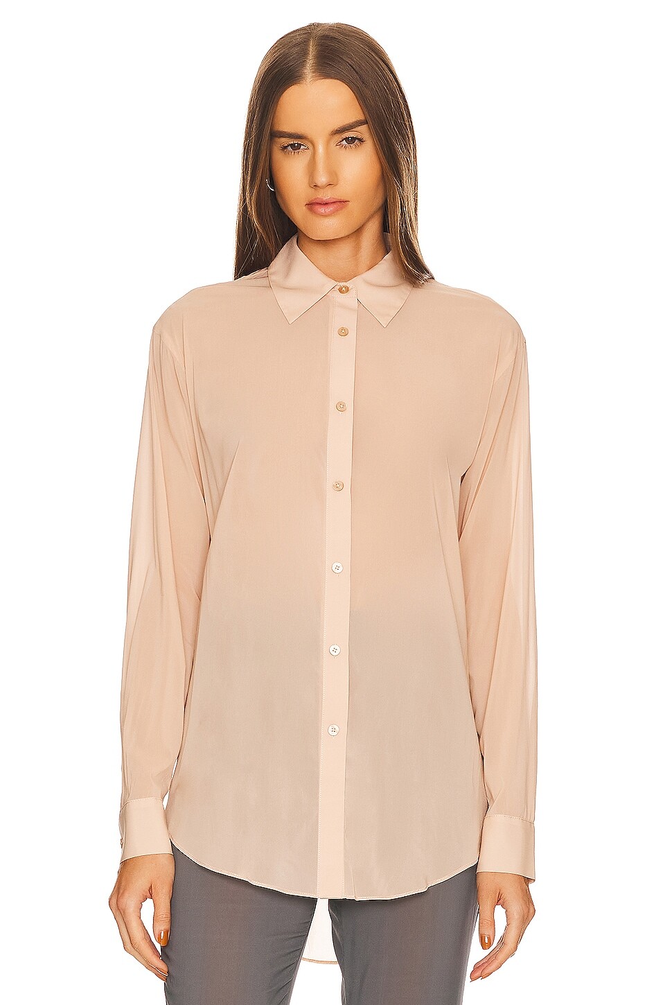 

Топ L'Academie Sheer Buttondown, цвет Flesh Nude