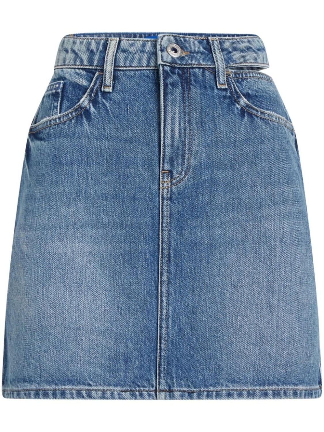 

Karl Lagerfeld Jeans джинсовая мини-юбка с нашивкой-логотипом, синий