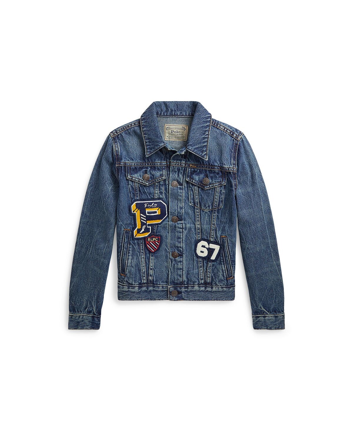 

Джинсовая куртка Trucker с нашивками для больших девочек Letterman Polo Ralph Lauren