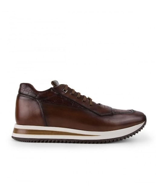 Мужские коричневые кожаные спортивные туфли Roberto Ley, коричневый