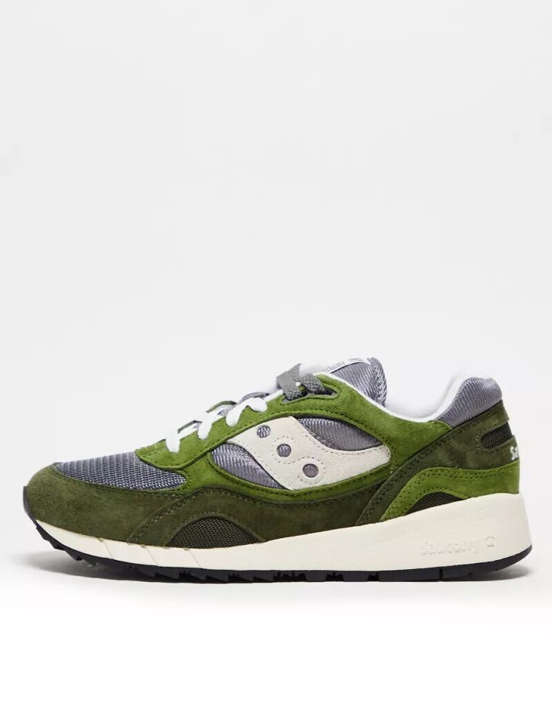 

Серые и зеленые кроссовки Saucony Shadow 6000