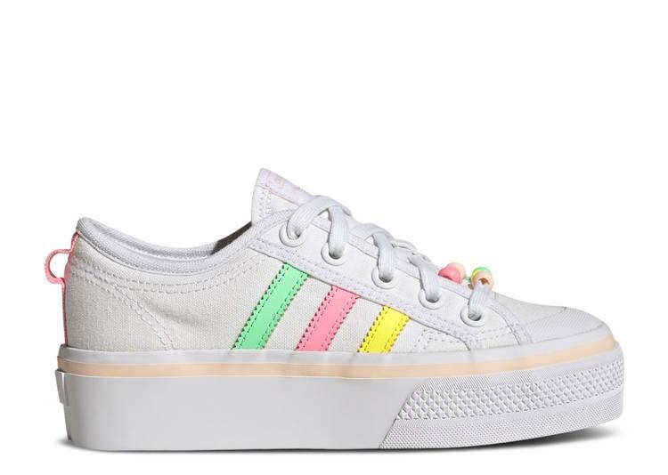 

Кроссовки Adidas NIZZA PLATFORM J 'MULTI BRIGHT STRIPES', белый