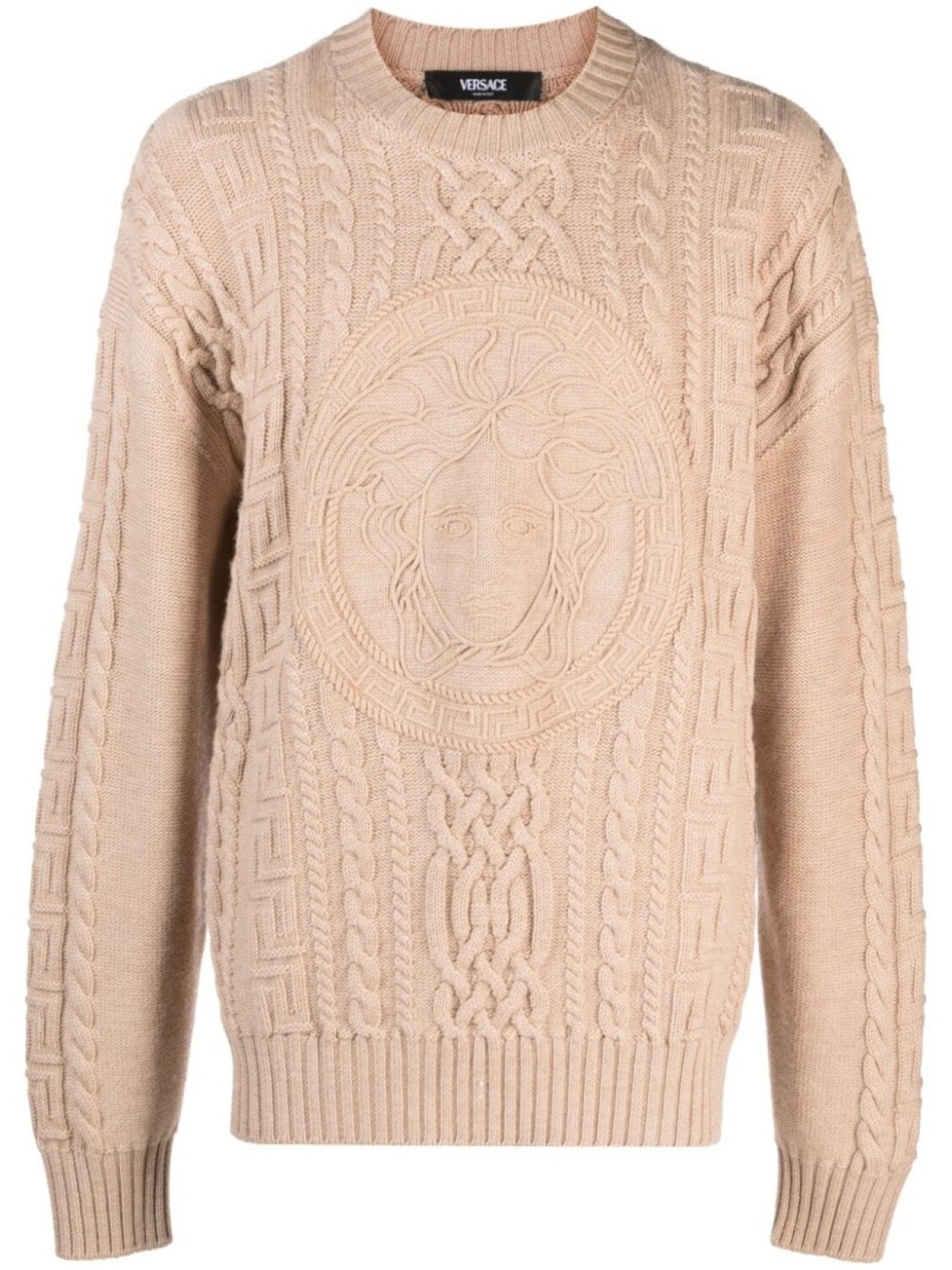 

Versace джемпер фактурной вязки с декором Medusa, нейтральный цвет