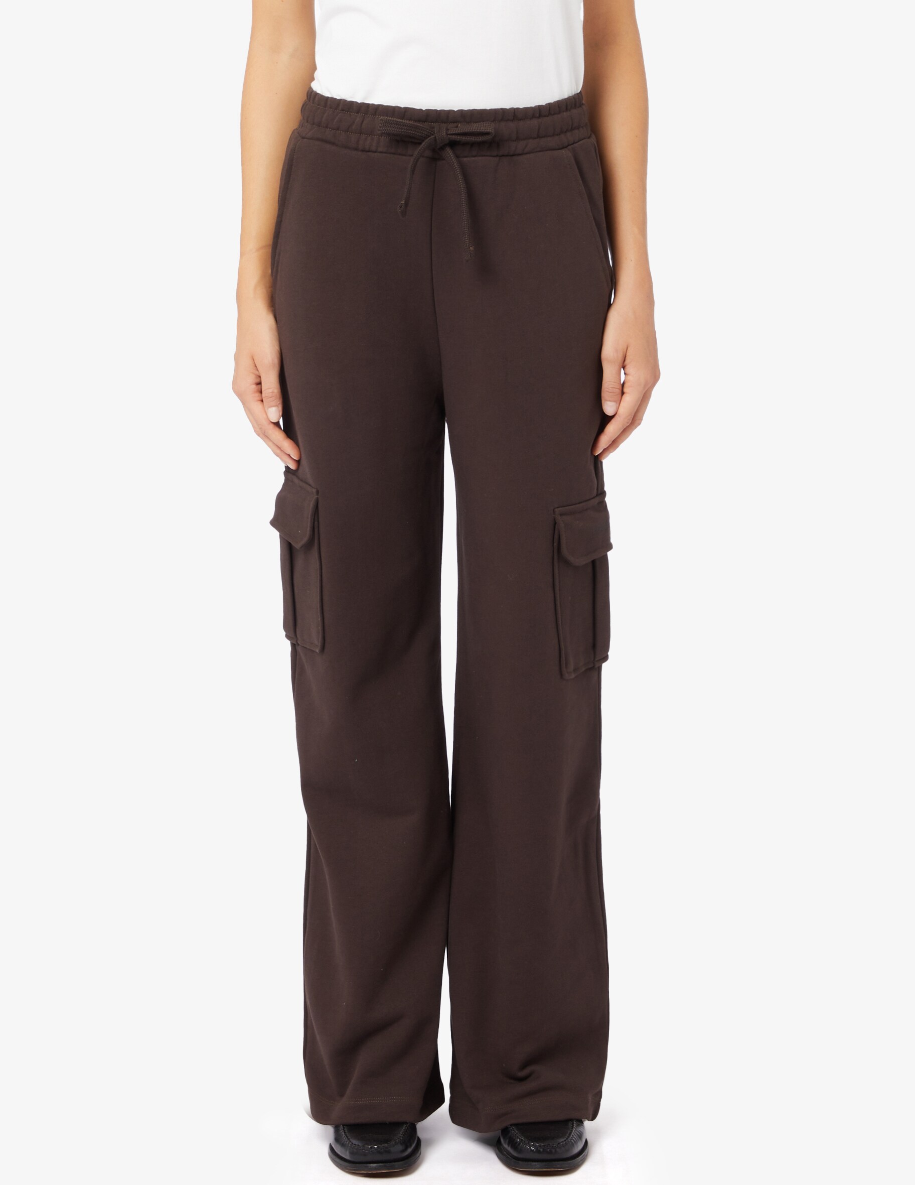 Широкие брюки из хлопка HINNOMINATE, коричневый цена и фото