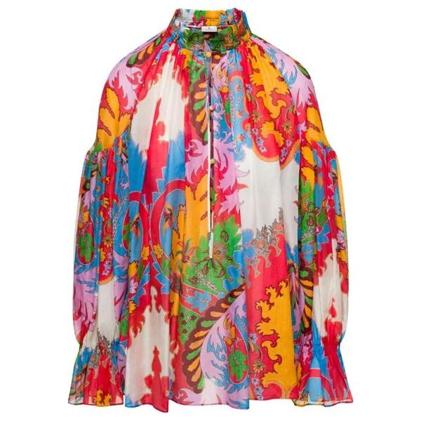 

Футболка blouse with puff sleeves and all-over g Etro, мультиколор
