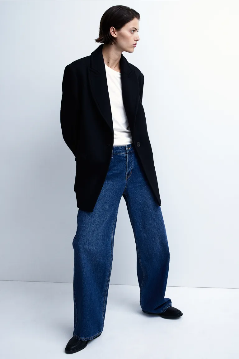

Жакет из смесовой шерсти H&M, черный