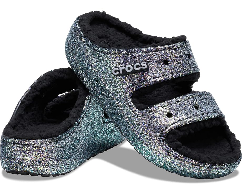 Сандалии Crocs Classic Cozzzy Sandal, цвет Black/Multi Glitter сандалии crocs classic cozzzy sandal цвет multi holiday sweater