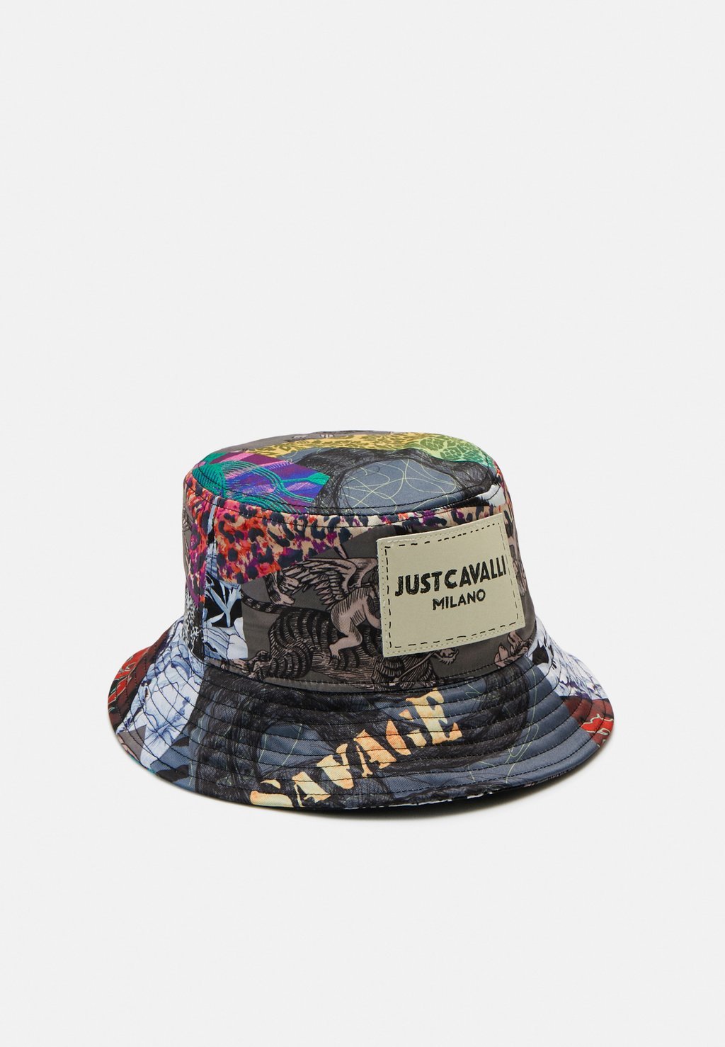 

Кепка Bucket Range Patchwork Unisex Just Cavalli, цвет black/multi-coloured