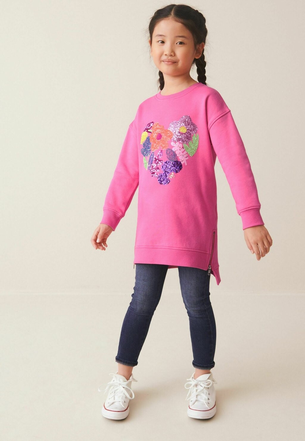 

Трикотажное платье Standard Next, цвет pink sequin bead embellished heart