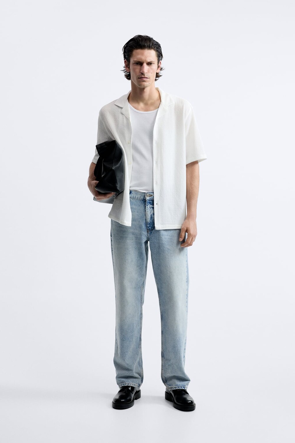 

Текстурная рубашка ZARA, белый